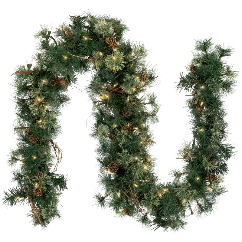 Northlight 6' x 9" Prelit Country Mixed Pine Artificial Christmas Swag - Clear Lights, 1 of 9