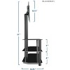 Mount-It! Floor Standing TV Stand w/ 3 Tiered Tempered Glass Equipment Shelves | Entertainment Center w/ Glass Shelves & Flat Screen Mounting Bracket - 3 of 4