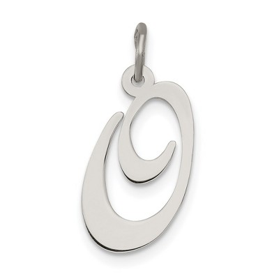 Black Bow Jewelry Sterling Silver, Ella Collection Medium Fancy Script Initial O Pendant