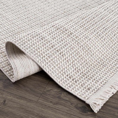 Gowan Cream Low Pile Polyester Runner Rug
