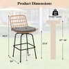 Costway Patio 360° Swivel Bar Stools Set of 2 with Backrests & Footrests Soft Seat Cushions - 3 of 4