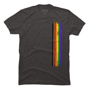 Adult Design By Humans Pride Rainbow Vertical Stripe By alphalezbean T-Shirt - 1 of 2