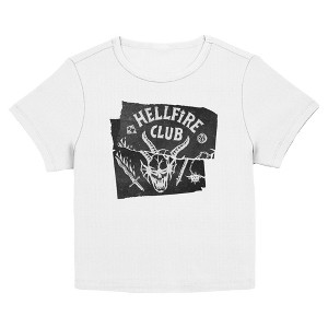 Juniors Womens Stranger Things Hellfire Club Torn Sheet T Shirt - 1 of 4