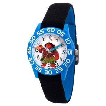 Boys' Disney Moana, Maui Blue Plastic Time Teacher Watch - Black and Blue