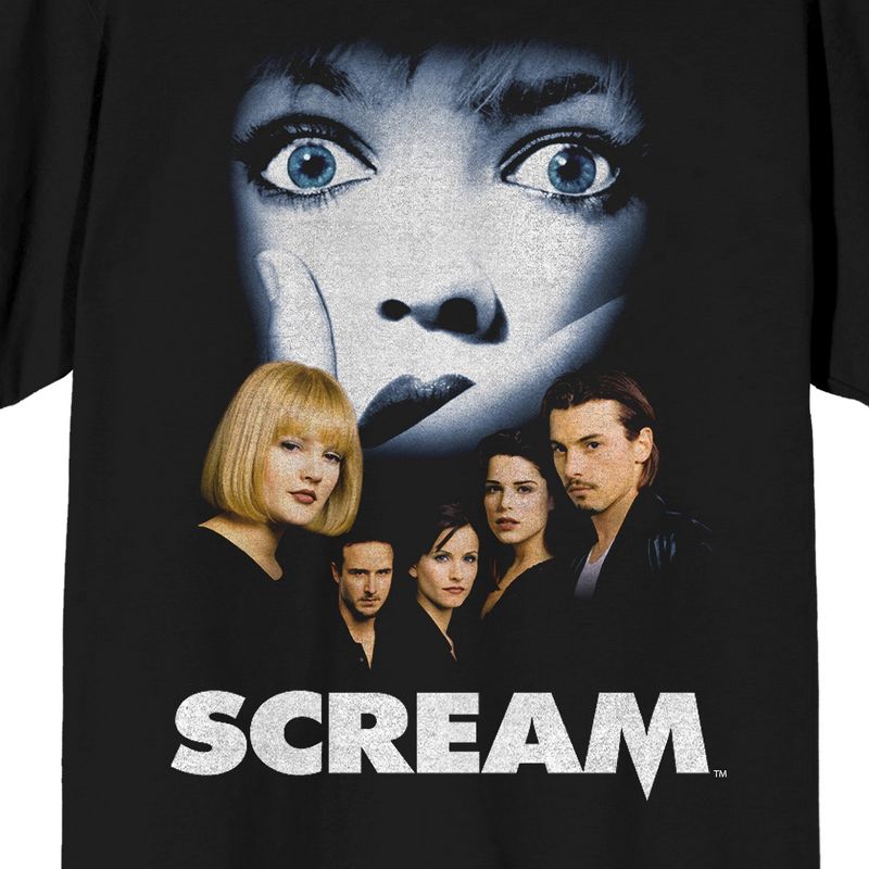 Scream 1-3 Distressed Movie Poster Crew Neck Short Sleeve Women's Black T-shirt, 2 of 4