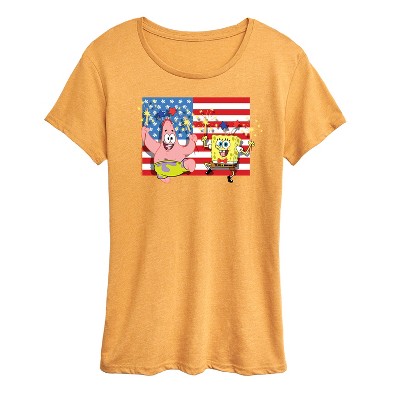 Women's - SpongeBob SquarePants - Patrick Sparkers Flag Short Sleeve Graphic T-Shirt