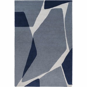 Hauteloom Robbins Modern Blue Wool Rug - 1 of 4