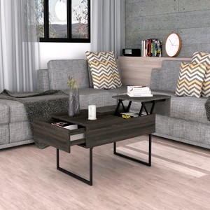 Vynxaria Lift Top Coffee Table with Hidden Storage - Carbon Espresso/Onyx Finish - 1 of 4