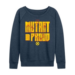 Women's - Marvel - X-Men Mutant And Proud Lightweight French Terry Wide Neck Long Sleeve Shirt - 1 of 4