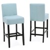 Okak Set of 2 Rustic Solid Wood Counter Height Bar Stools for Dining Rooms,Upholstered Back Counter Bar Stools Without Arm - 3 of 4