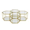 4pcs Small Stainless Steel Coffee Table with Double-Layer Tempered Glass and Polygonal Design for Living Room - 2 of 4