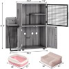 Cat Litter Box Enclosure with Platform, Modern Wooden Litter Box Cabinet with Ramp, Double Layer Hidden Litter Box, Villa Cat House with Ladder - 2 of 4