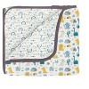 Bacati - Little Dino Boys Teal/Yellow Muslin 6 pc Crib Bedding Set with Crib Musical Mobile - 4 of 4