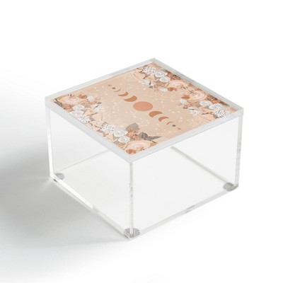 Iveta Abolina Aeris Coral Moon 4" x 4" Acrylic Box - Deny Designs