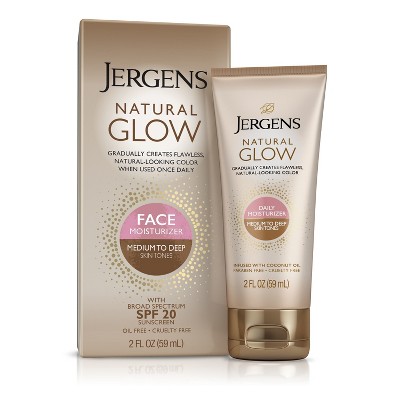 Jergens Natural Glow Face Moisturizer Self Tanner Daily Sunscreen - SPF 20 - 2 fl oz
