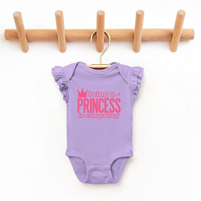 The Juniper Shop Being A Princess Is Exhausting Baby Flutter Sleeve Bodysuit