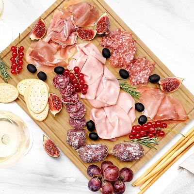 Extra Large Bamboo Cutting Board for Kitchen, Meat Cutting Board for BBQ with Juice Groove, Over the Sink Cutting Board