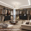 Aheaplus Set of 2 Closet System with 6 Drawers and 6 Hanging Rods, Adjustable Clothes Organizer - 3 of 4