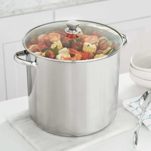 Stainless Steel 20-Quart Stock Pot with Glass Lid - 1 of 4