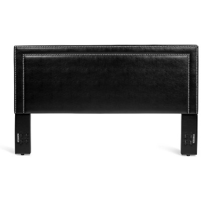 Glenwillow Home Baffin Faux Leather Upholstered Headboard in Black, Full/Queen Size