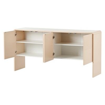 60" Storage Space Sideboard Accent Cabinet 4 Door Wooden Cabinet Sideboard Buffet Server Cabinet Storage Cabinet