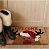 Kate Aurora Festive Christmas Wonderland Santa Reindeer Bristled Indoor & Outdoor Holiday Welcome Mat - 18"x30" - 4 of 4