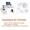 MDF & Metal Office Desk with Power Outlet, 2 Monitor Stands, 2 Drawers & Side Pocket - 4 of 4