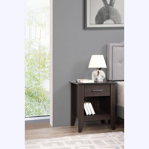 NicBex Wood Nightstand with Drawer,End Table with Open Storage Compartment for Bedroom,Living Room - 1 of 4