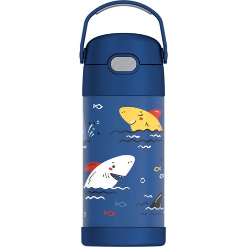 Simple Modern Kids Water Bottle with Straw 16 oz Leak Proof Plastic Sharks