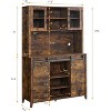 70" Tall Farmhouse Coffee Bar Cabinet with Sliding Barn Door, Ample Storage Buffet with 7 Adjustable Shelves - 2 of 4