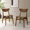 Christopher Knight Home Set of 2 Josie Mid-Century Modern Rubber Wood Faux Leather Dining Chairs Brown/Walnut - 2 of 4