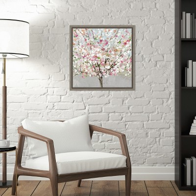 Spring Love Pink and White Floral Canvas Print