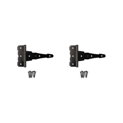 National Hardware 6 In. L Black Ornamental/reversible T-hinge 2 Pk : Target