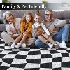 Washable Modern Geometric Rug Non Slip Checkered Carpet Low Pile Soft Accent Floor Mat for Living Room Bedroom Office - 2 of 4
