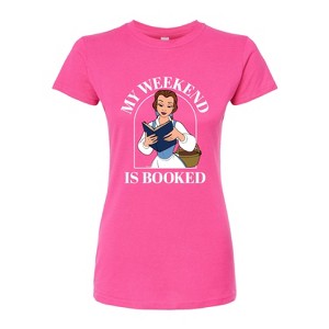 Women's - Disney - Belle My Weekend Is Booked Juniors Fitted Graphic T-Shirt - 1 of 3