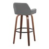 Set of 2 30" Fixed-Height Barstools with Wood Legs, Round Metal Footrest, and 360¡ã Swivel for Kitchen - 4 of 4
