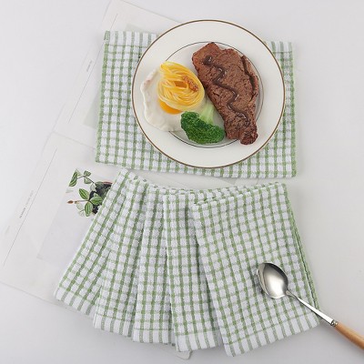 100% Cotton Plaid Absorbent Gradient Pattern Style Cleaning Dish Cloth -  Piccocasa : Target