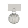 Northlight Glitter Striped Glass Christmas Ornament Place Card Holders - 2" - White - Set of 6 - 3 of 4