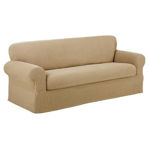 Natural Stretch Reeves Loveseat Slipcover (2 Piece) - Maytex