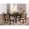 HomeStock 7-Piece Black Finish Solid Wood Top Dining Table with 6 Parson-Chairs with Butterfly Leaf - 2 of 4