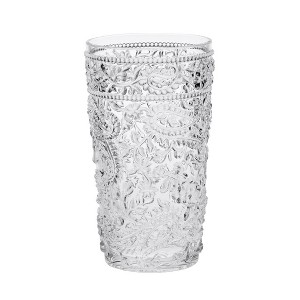 Paisley Acrylic Glasses Drinking Set of 4 Hi Ball (17oz), Plastic Drinking Glasses, BPA Free Cocktail Glasses, Drinkware Set, Drinking Water Glasses - 1 of 4