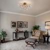 LLHZSY 6-Light 25 3/5" Dandelion Firework Crystal Flush Mount Ceiling Lights Fixture-Gold - 2 of 4