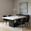 HomeRoots 70" White and Black Faux Marble and Wood Pedestal Base Dining Table - 2 of 4