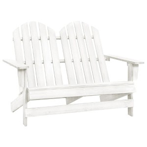 vidaXL 2-Seater Patio Adirondack Chair Outdoor Furniture Seat Solid Wood Fir - White - 1 of 4