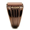 Slickblue Men's IP Coffee Light Stainless Steel Ring with Siam Gold Sandstone, Size 8-13 - 4 of 4