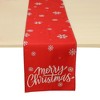 Unique Bargains Christmas Table Runner White Merry Christmas Sign Linen Red White 72"x13" 1 Pc - 4 of 4