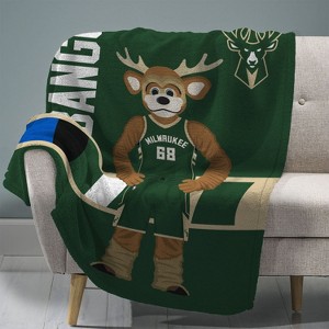 Sleep Squad Milwaukee Bucks Bango Mascot 60 x 80 Raschel Plush Blanket - 1 of 4