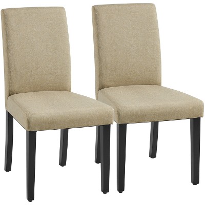 Yaheetech Set of 2 Armless Upholstered Dining Chairs with Solid Wood Legs