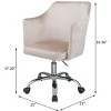 Vynxaria Champagne Velvet & Chrome Finish Office Chair - 2 of 4