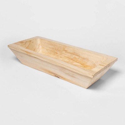 23.8" x 11" Wooden Rectangle Bowl Natural - Threshold™